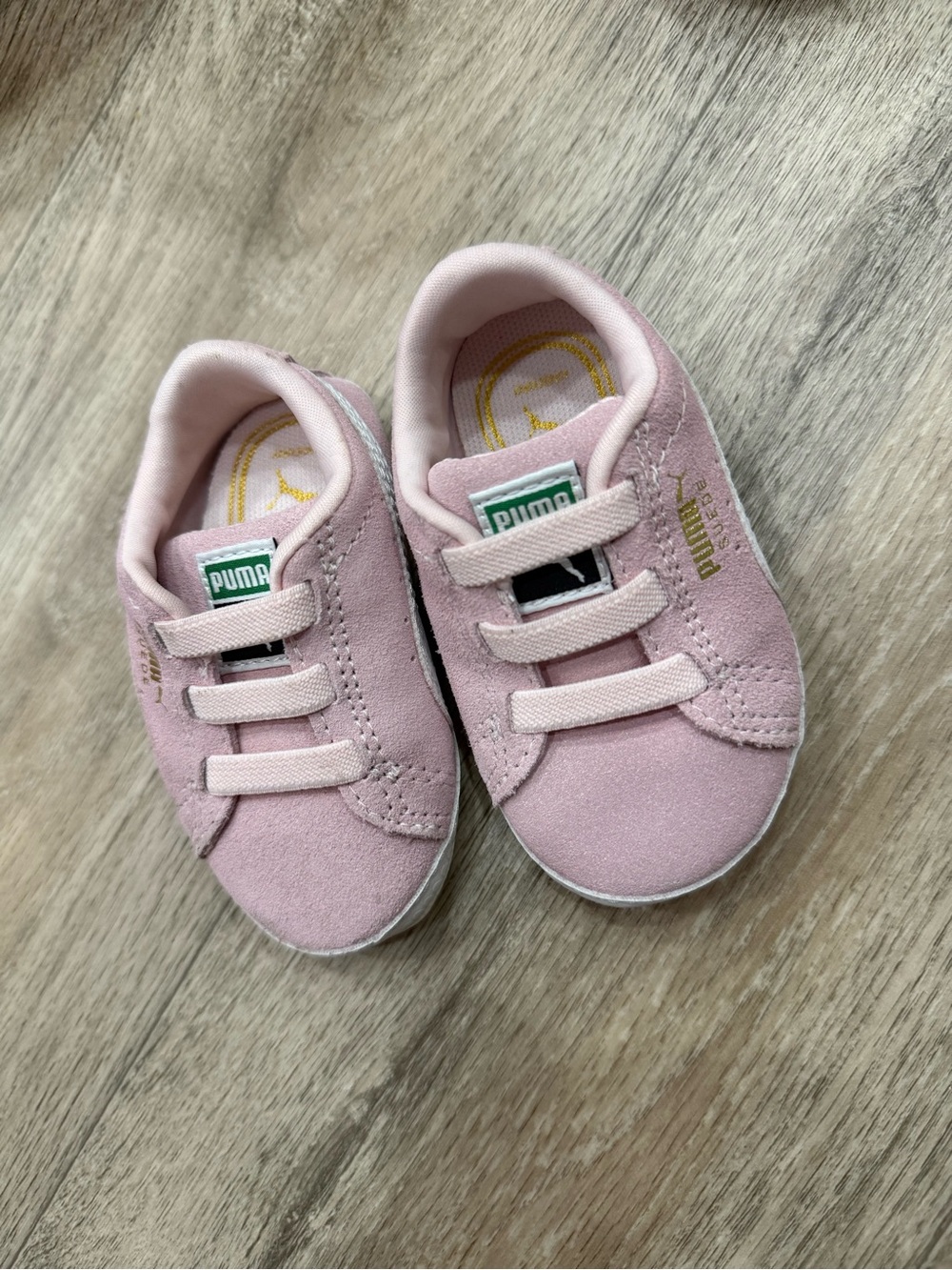 PUMA Kids' Pink Suede Sneakers infant crib shoes